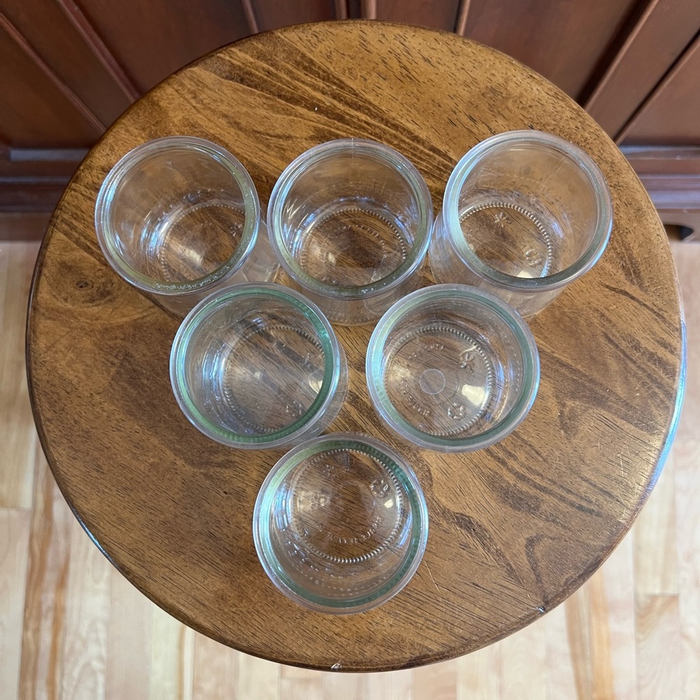 Lot of 6 Yoplait Oui Glass French Yogurt Jar Great for Organization or c…
